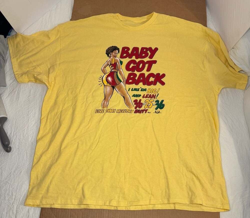Vintage 1992 Sir Mix-A-Lot Baby Got Back Rap T-Shirt Yellow